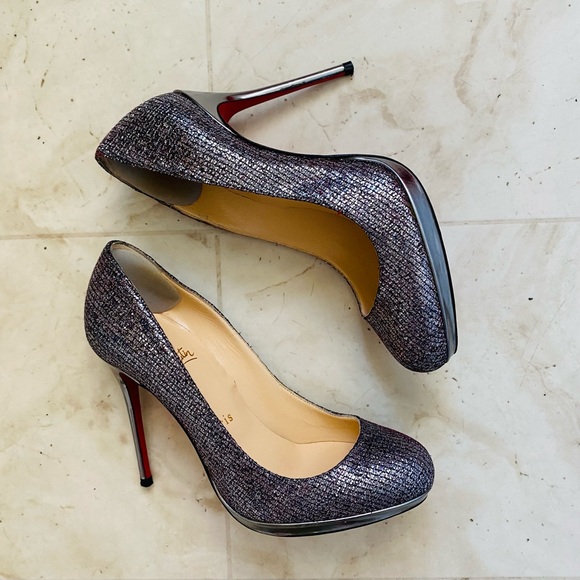 Christian Louboutin Lady Glitter Filo 120 Silver Metallic Pumps Heels size 6/36 - Picture 2 of 12